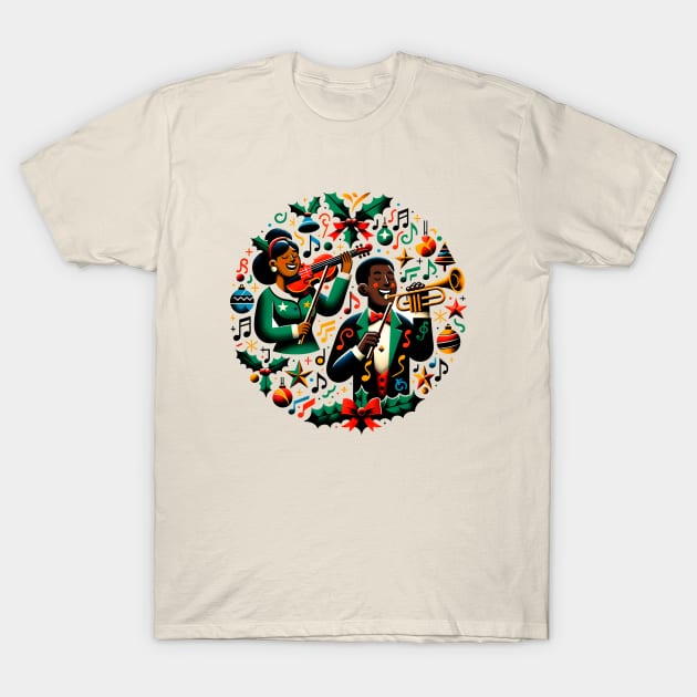 Musician in Christmas T-Shirt by Moniato